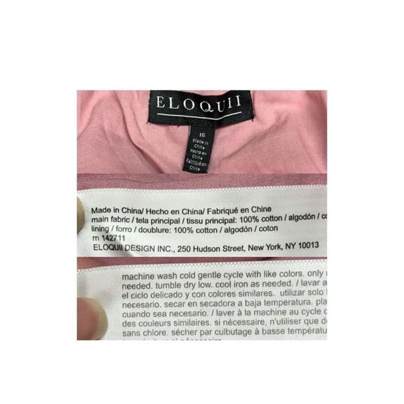 Eloquii Eyelet Tie Front Pink Tiered Maxi Dress Plus Size 16 100% Cotton XL - Picture 9 of 9